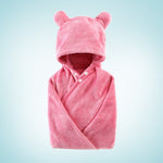 Soft Hooded Baby Bath Towel with Ears – Ultra Absorbent Baby Towel Wrap for Newborns & Infants, Quick Dry Baby Care Essential