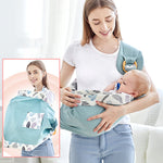 Breastfeeding Cover & Baby Nursing Support Wrap – Cotton Baby Holding Towel with Safety Belt, Hands-Free Feeding & Privacy Cover