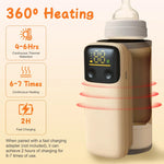 Portable Baby Bottle Warmer with Night Light & 6 Heating Levels | Travel Feeding Essentials