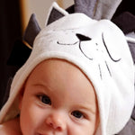 Newborn Hooded Baby Towel Blanket Soft Cotton Infant Bath Wrap for 1–3 Months Lion Cat Shark Rabbit Elephant