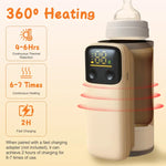 Portable Baby Bottle Warmer with Night Light & 6 Heating Levels | Travel Feeding Essentials